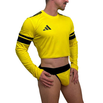Adidas Neo Long Sleeve Yellow Crop Top Look