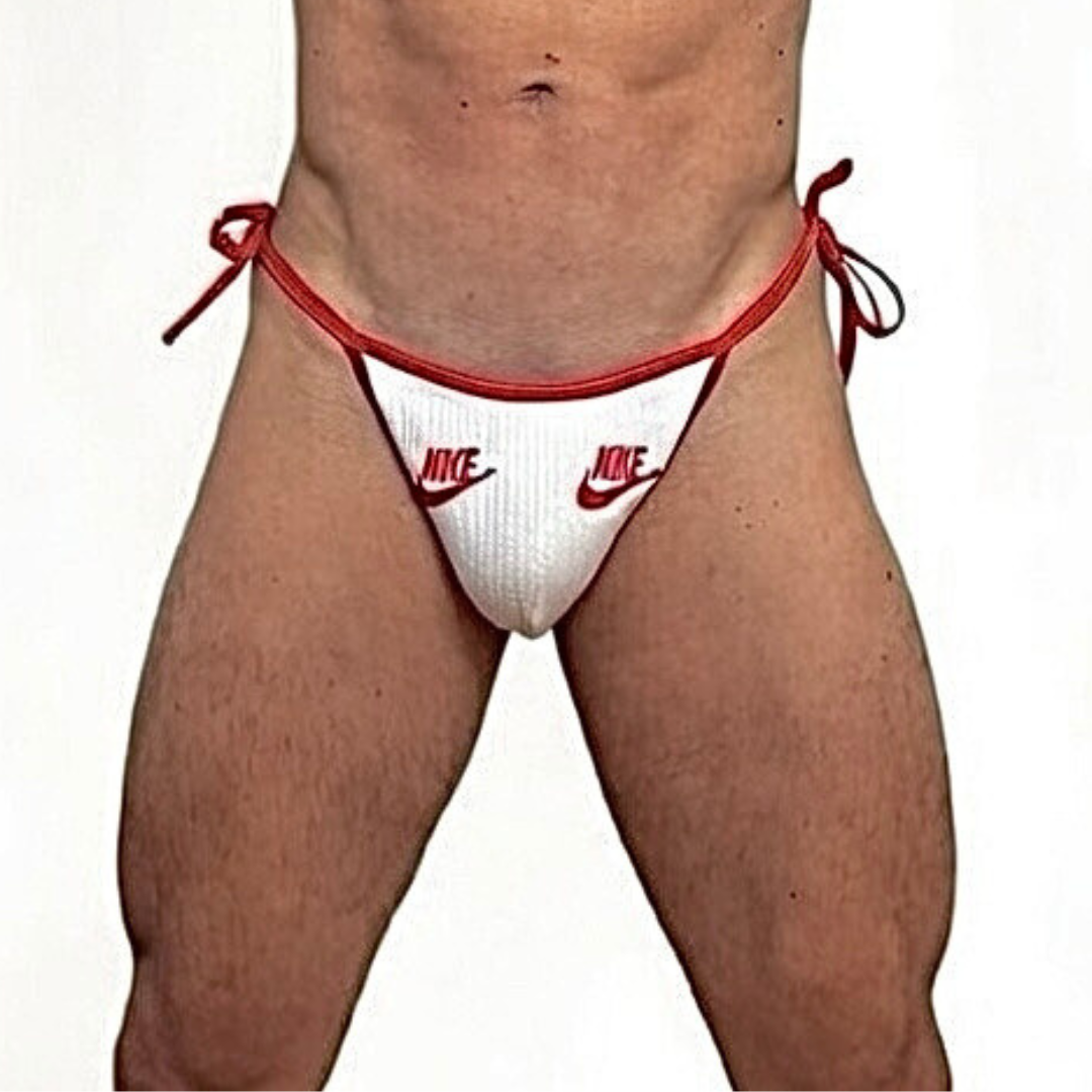 Nike Sport Red Lace Up Socks Thong