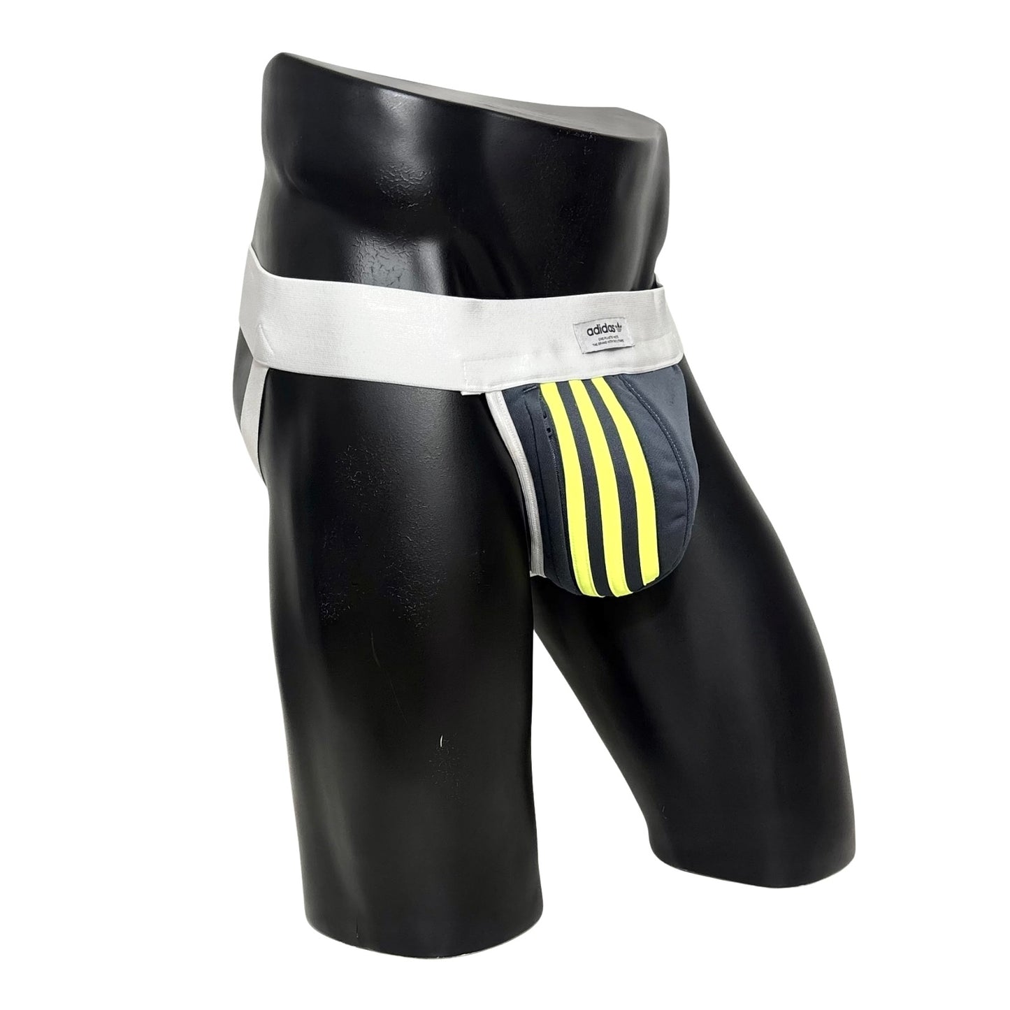 Adidas 3 Stripes Neon Yellow/Gray Pocket Jockstrap/Thong