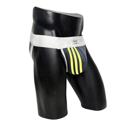 Adidas 3 Stripes Neon Yellow/Gray Pocket Jockstrap/Thong