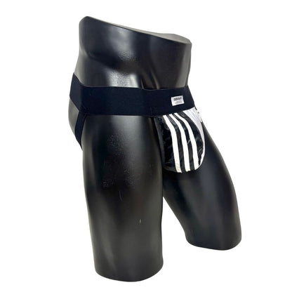 Adidas 3 Stripes Black and White Pocket Jockstrap/Thong