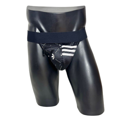 Adidas 3 Stripes All Over Logo Print Pocket Jockstrap/Thong 2.0