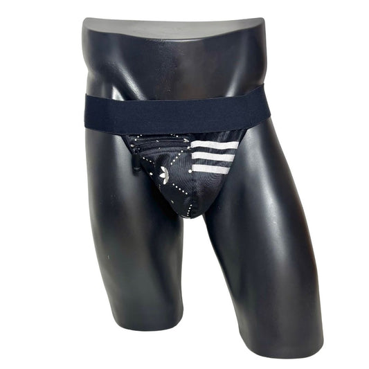 Adidas 3 Stripes All Over Logo Print Pocket Jockstrap/Thong 2.0