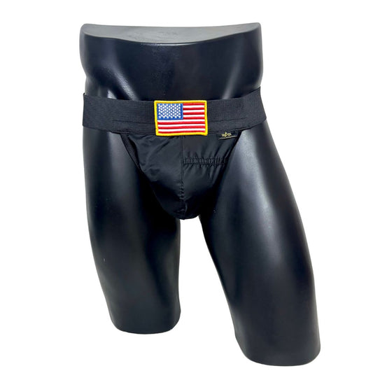 Alpha Industries Black USA Flag Jockstrap/Thong