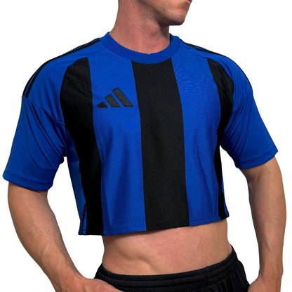 Adidas Blue\Black Stripe Crop Top
