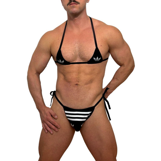 Adidas Originals Black Bro Bra and Thong Set