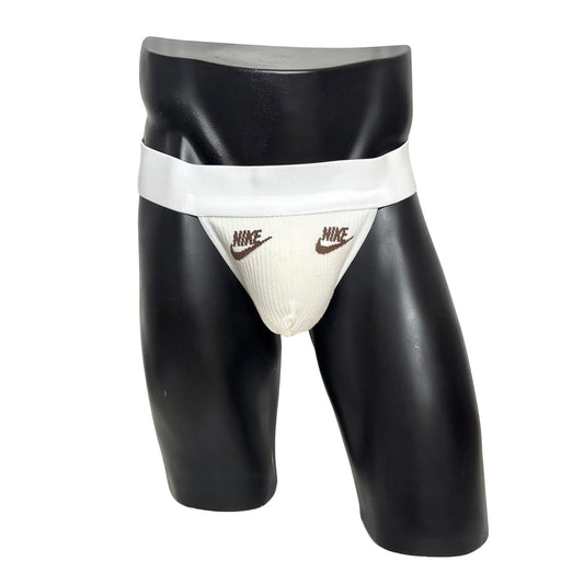Nike Off White Copper Brown Logo Socks Jockstrap/Thong