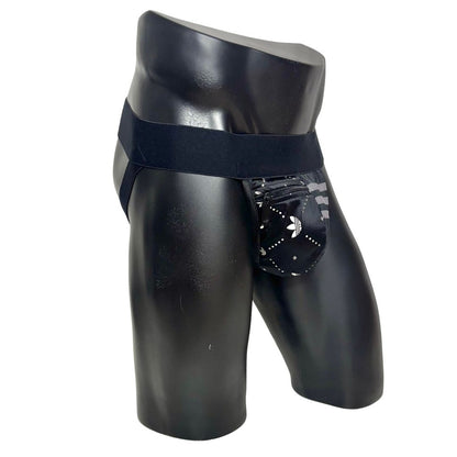 Adidas 3 Stripes All Over Logo Print Pocket Jockstrap/Thong 2.0