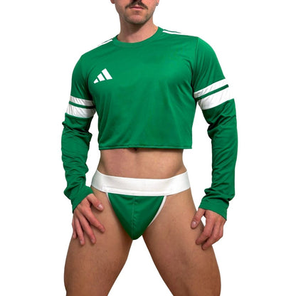 Adidas Neo Long Sleeve Green Crop Top Look