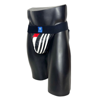 Adidas 3 Stripes Red White and Black Nylon Jockstrap/Thong