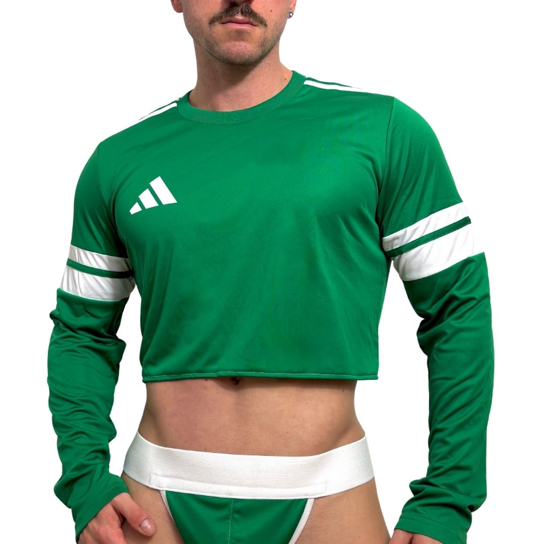Adidas Neo Green Long Sleeve Crop Top