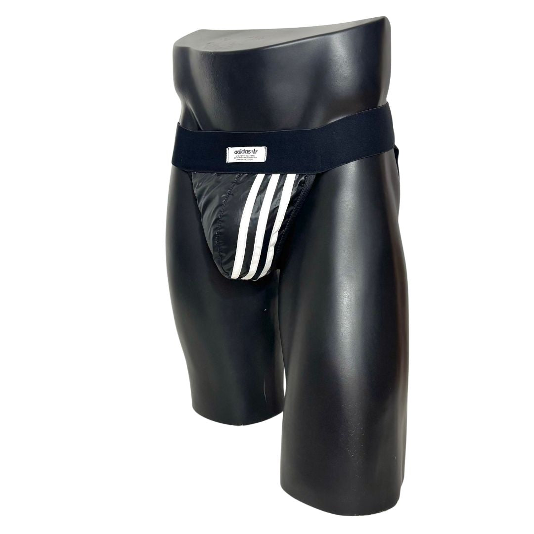 Adidas 3 Stripes Black Nylon Jockstrap/Thong