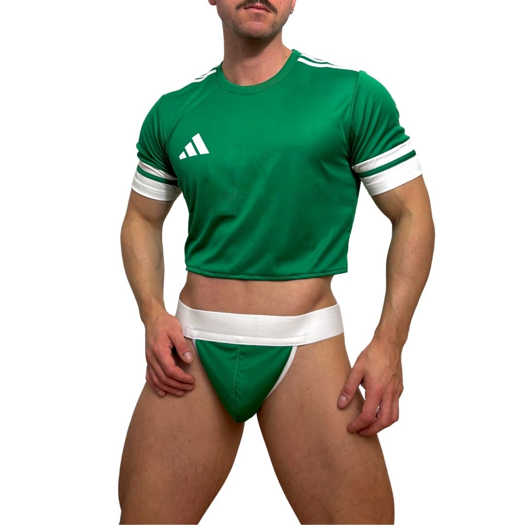 Adidas Neo Short Sleeve Green Crop Top Look