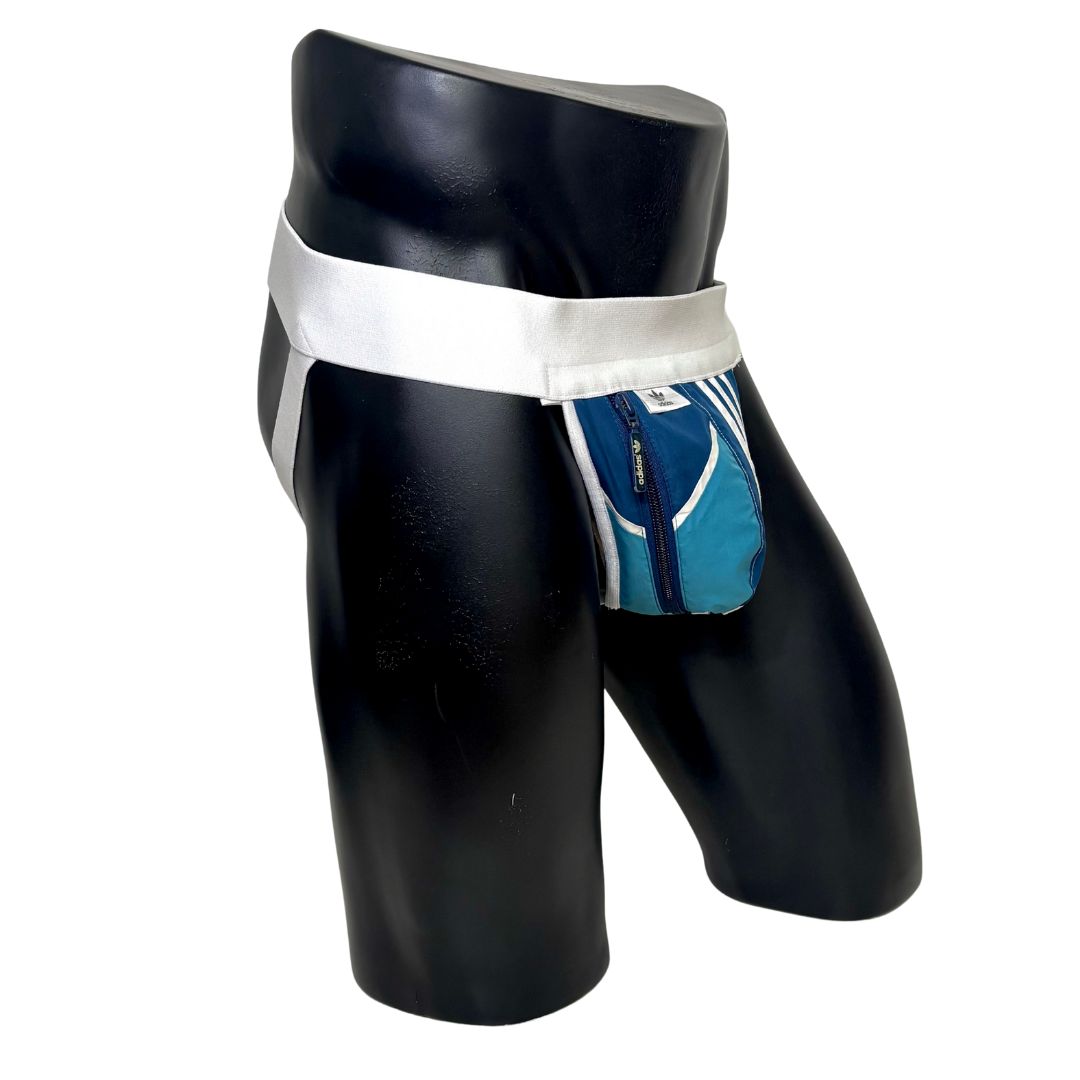 Adidas 3 Stripes Navy Blue Pocket Jockstrap/Thong 2.0
