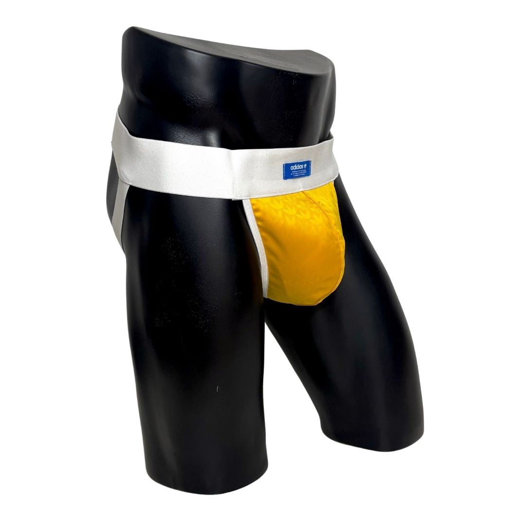 Adidas Glossy Logo All Over Yellow Jockstrap/Thong