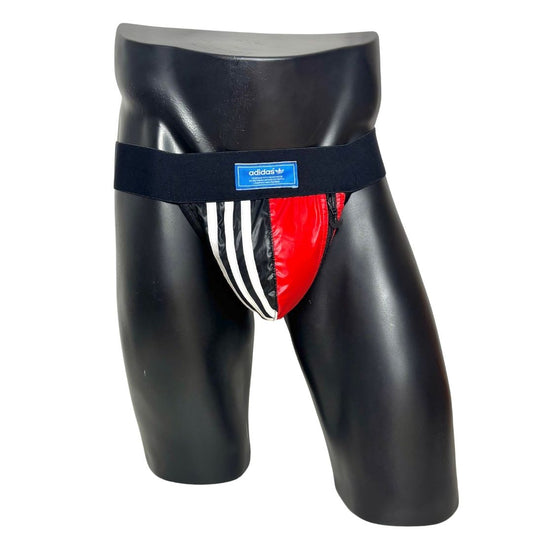 Adidas 3 Stripes Black/Red Nylon Pocket Jockstrap/Thong