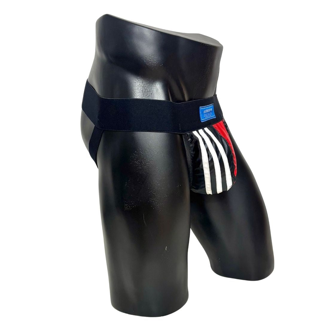Adidas 3 Stripes Black/Red Nylon Pocket Jockstrap/Thong