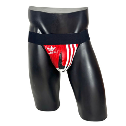 Adidas 3 Stripes Orignals Logo Black/Red Nylon Jockstrap/Thong
