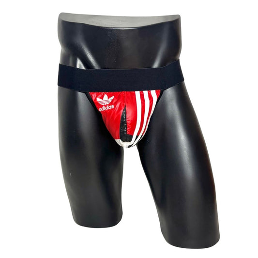 Adidas 3 Stripes Orignals Logo Black/Red Nylon Jockstrap/Thong