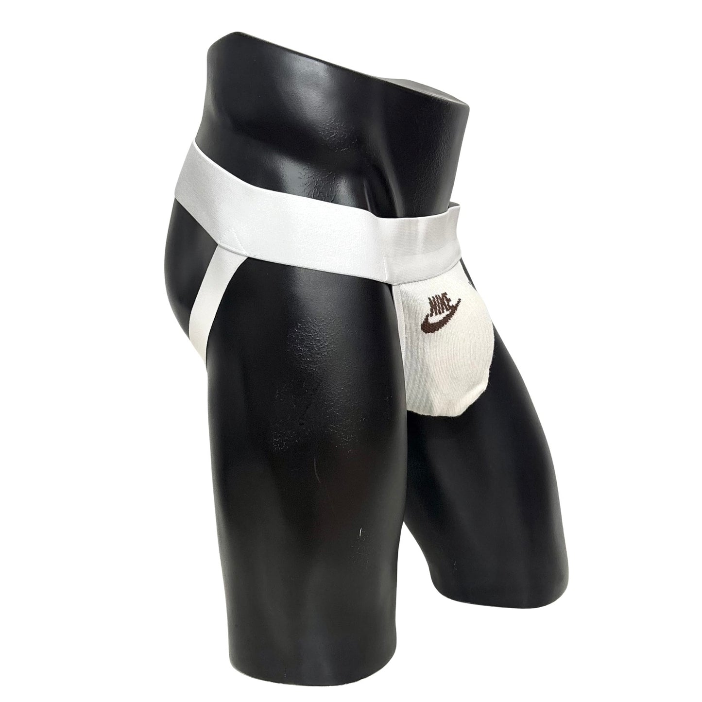Nike Off White Copper Brown Logo Socks Jockstrap/Thong