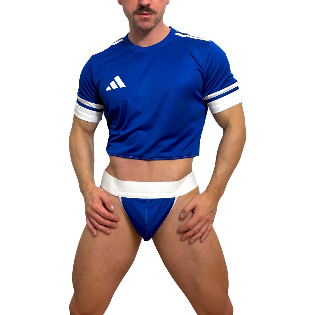 Adidas Neo Short Sleeve Blue Crop Top Look