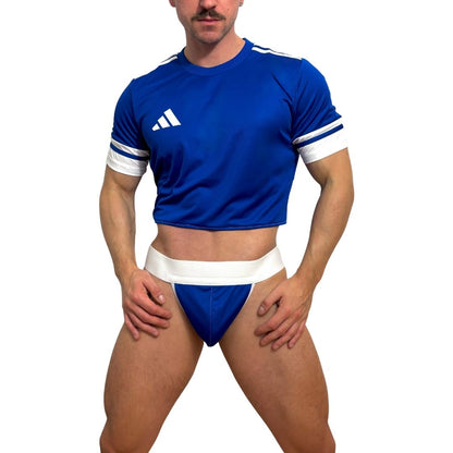 Adidas Neo Short Sleeve Blue Crop Top Look