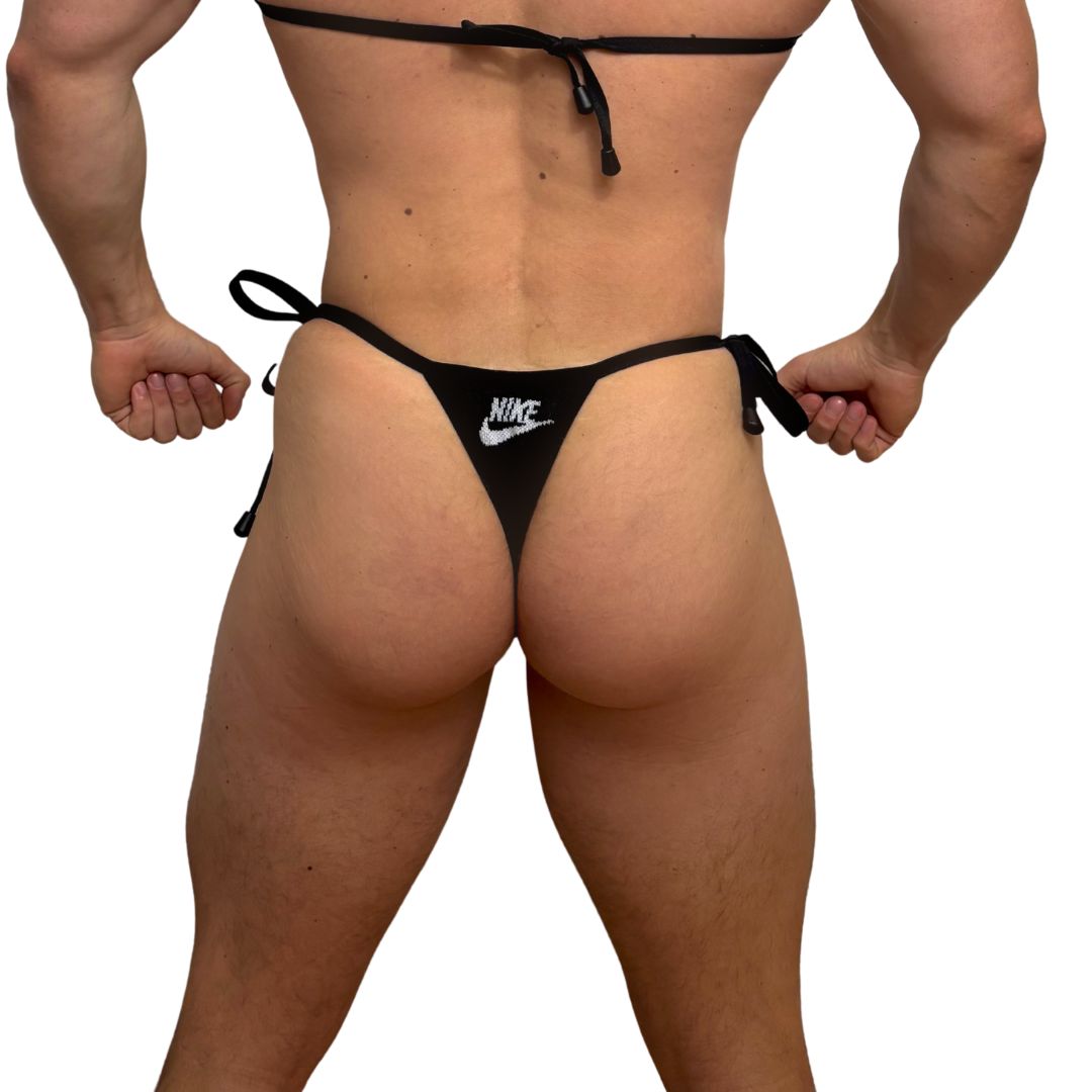 Nike Sport Black Lace Up Socks Thong