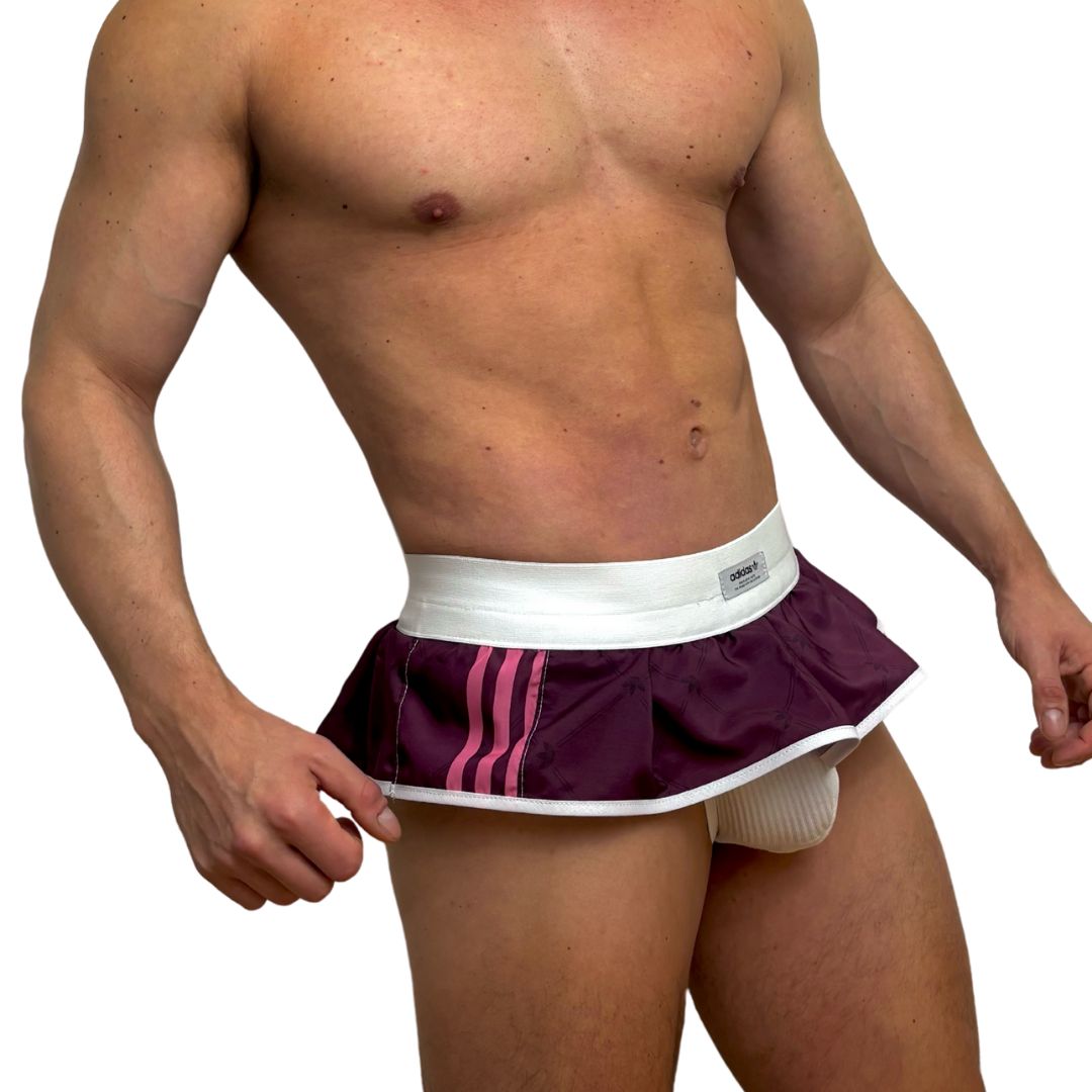 Adidas Logo All Over Purple Skirt Jock/Thong