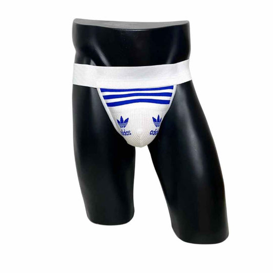 Adidas Originals White/Blue Socks Jockstrap/Thong