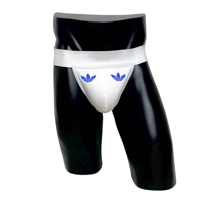 Adidas Dark Blue Logo White Socks Jockstrap/Thong