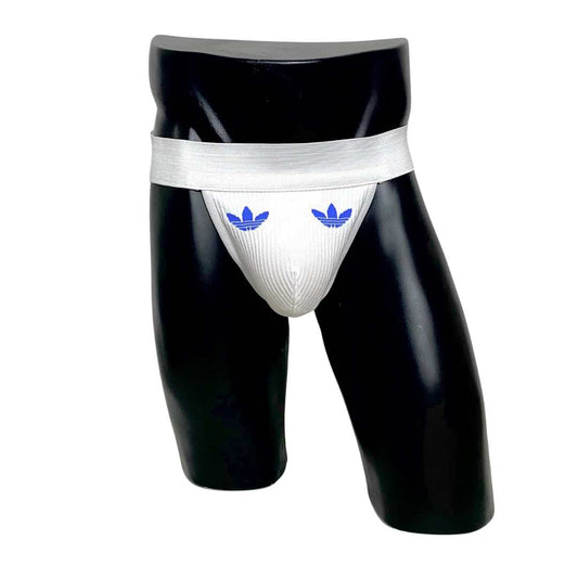 Adidas Dark Blue Logo White Socks Jockstrap/Thong