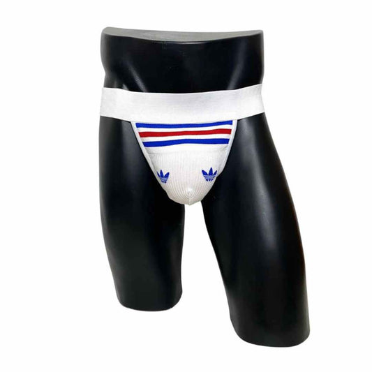 Adidas Originals White Blue and Red Socks Jockstrap/Thong