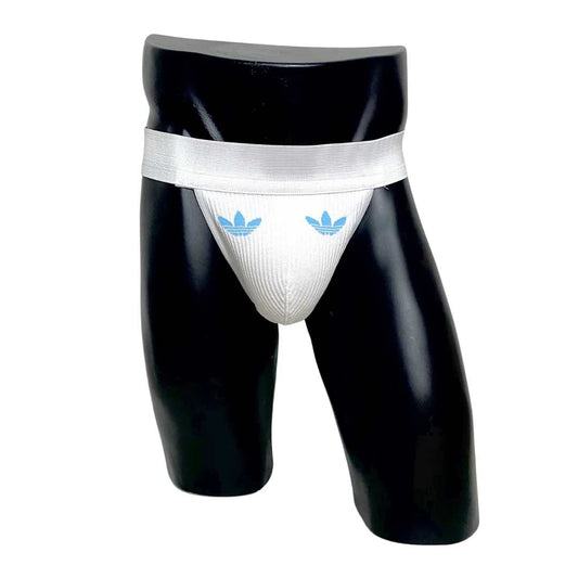 Adidas Light Blue Logo White Socks Jockstrap/Thong