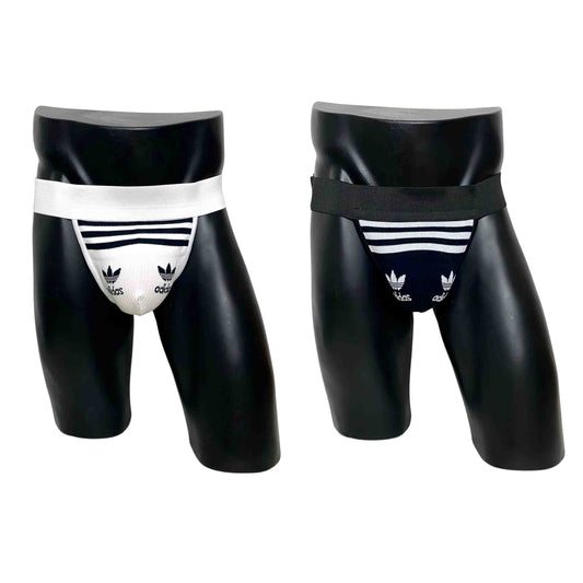 Adidas Originals Black and White Socks Jockstrap/Thong Pack of 2