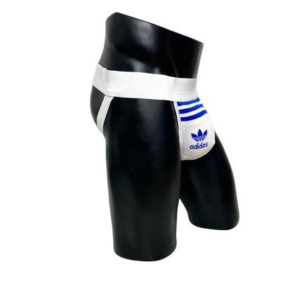 Adidas Originals White/Blue Socks Jockstrap/Thong