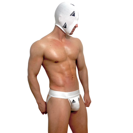 Adidas Sport White SOCKsucker Balaclava & Sock Jockstrap Set