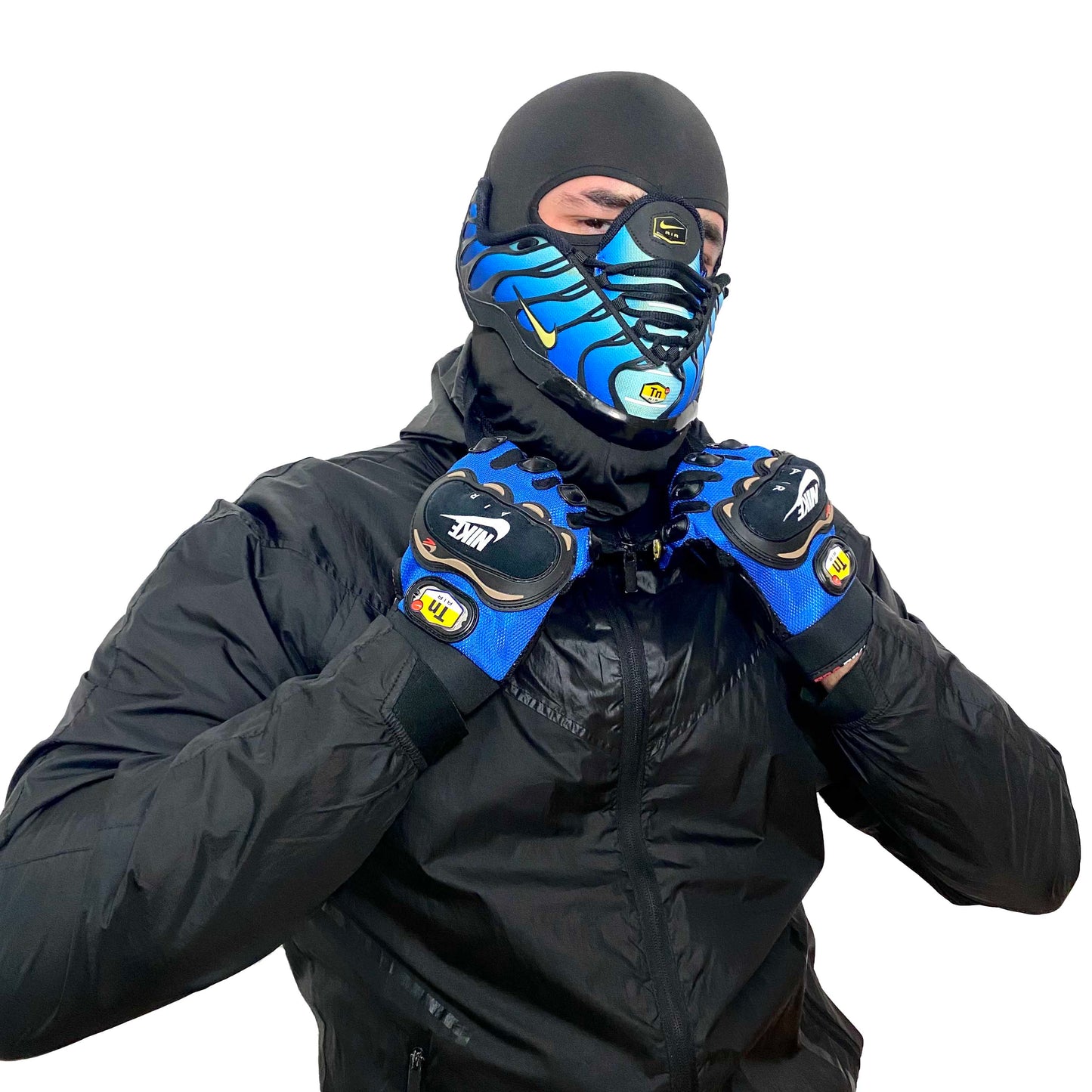 Nike Air Max Motorbike Gloves Blue 3.0
