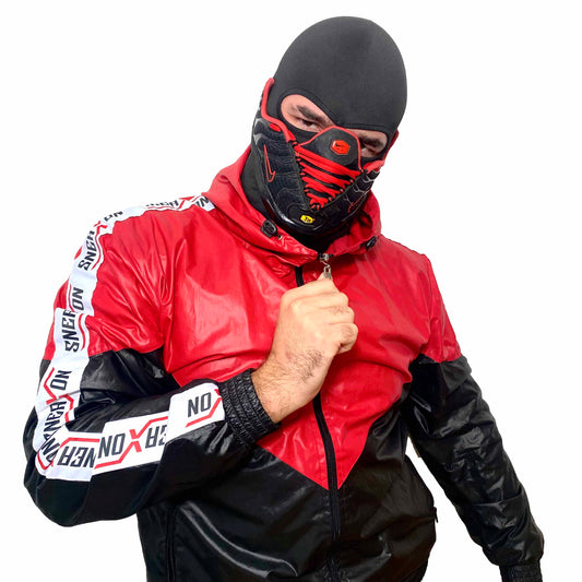 Air Max Tn Black Red Swoosh Mask