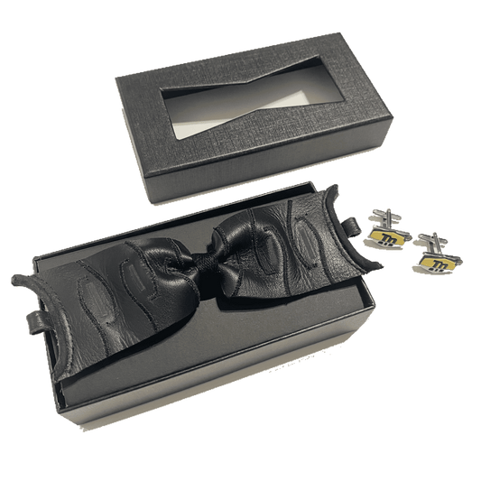 Air Max Tn Black Leather Bow Tie & Cufflinks