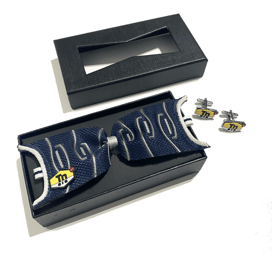 Air Max Tn Blue Silver Bow Tie & Cufflinks